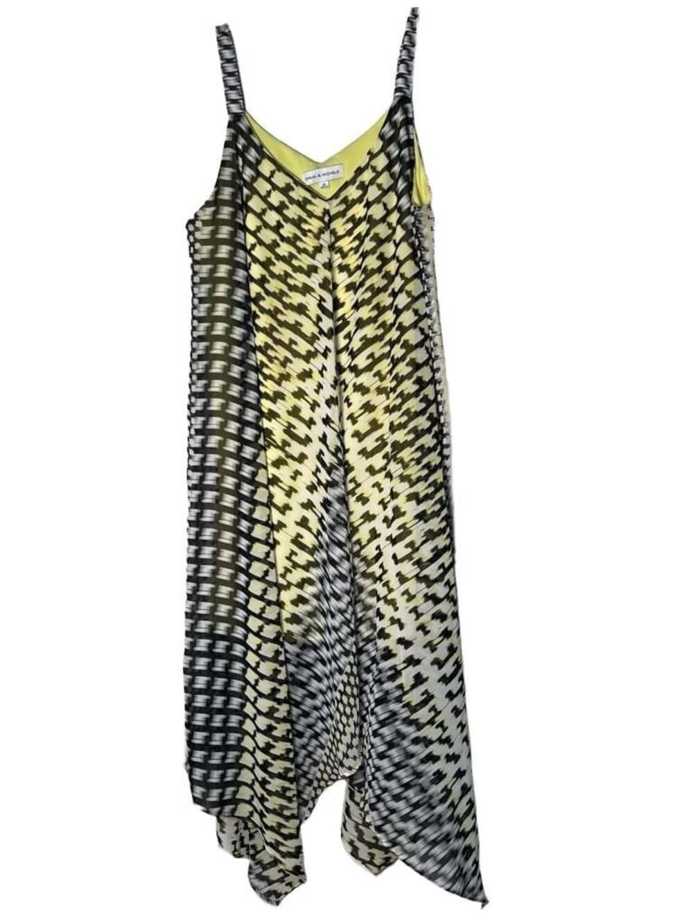 Emma & Michele Yellow Black Abstract Geometric Sleeveless Midi Dress Size 3X